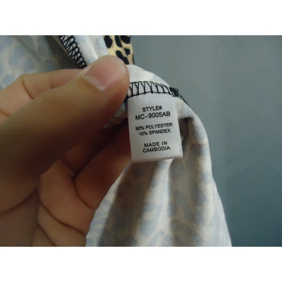 Zenana Animal Print Open Front Cardigan With Pockets Womens Size XL New - Picture 4 of 9